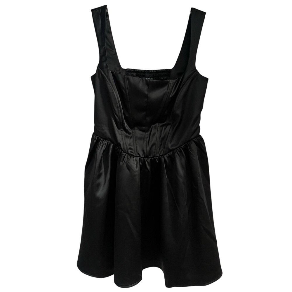 Wild Fable Corset Satin Mini Dress Womens Medium Black Corset Sleeveless Party